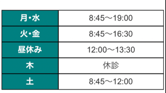 渡辺一彦小児科医院の診療時間